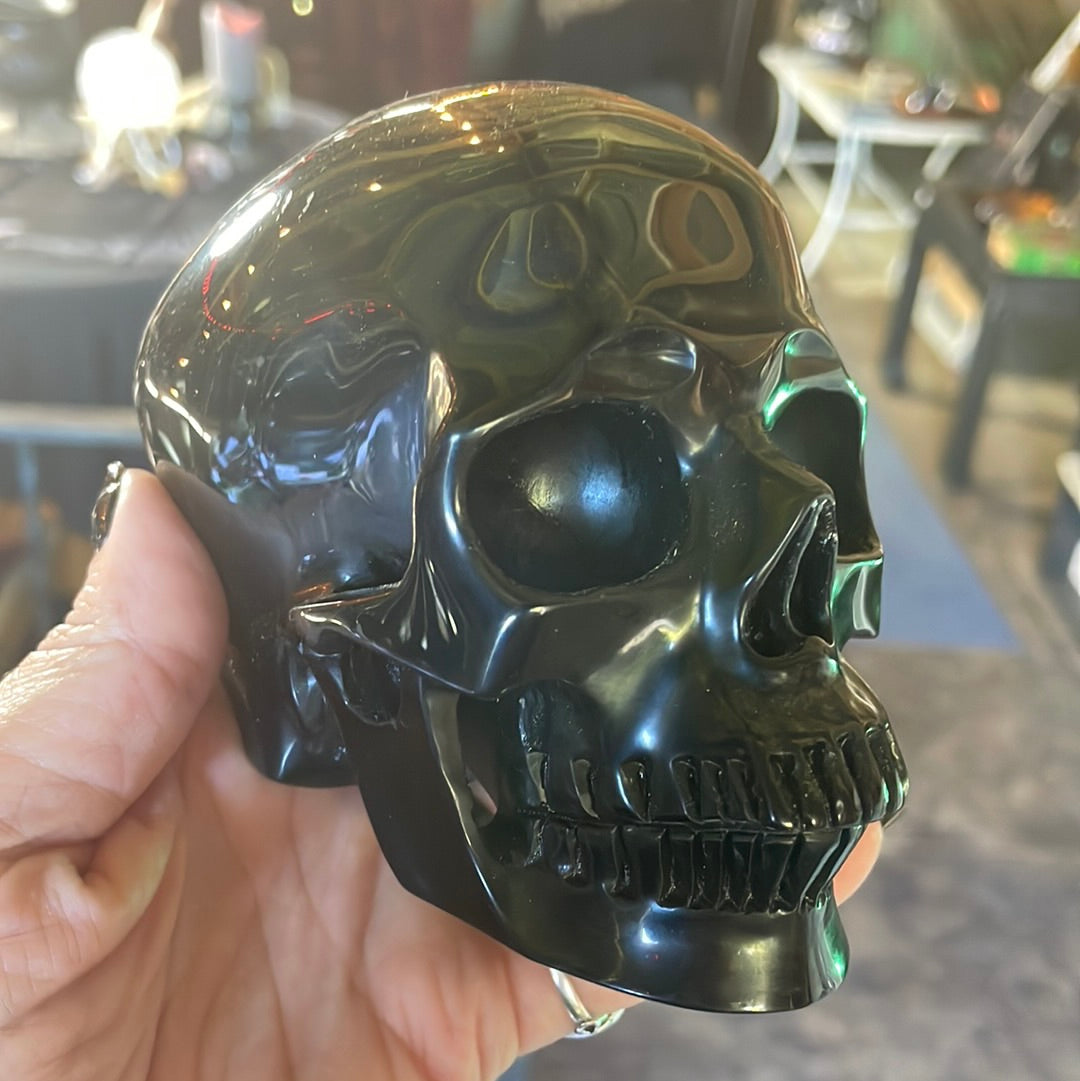 Large Obsidian Crystal Skull