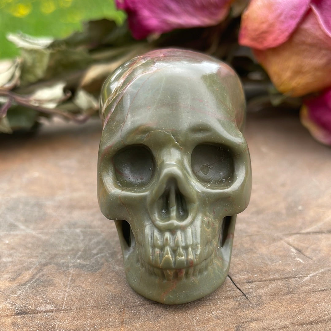 Bamboo Leaf Crystal Skull