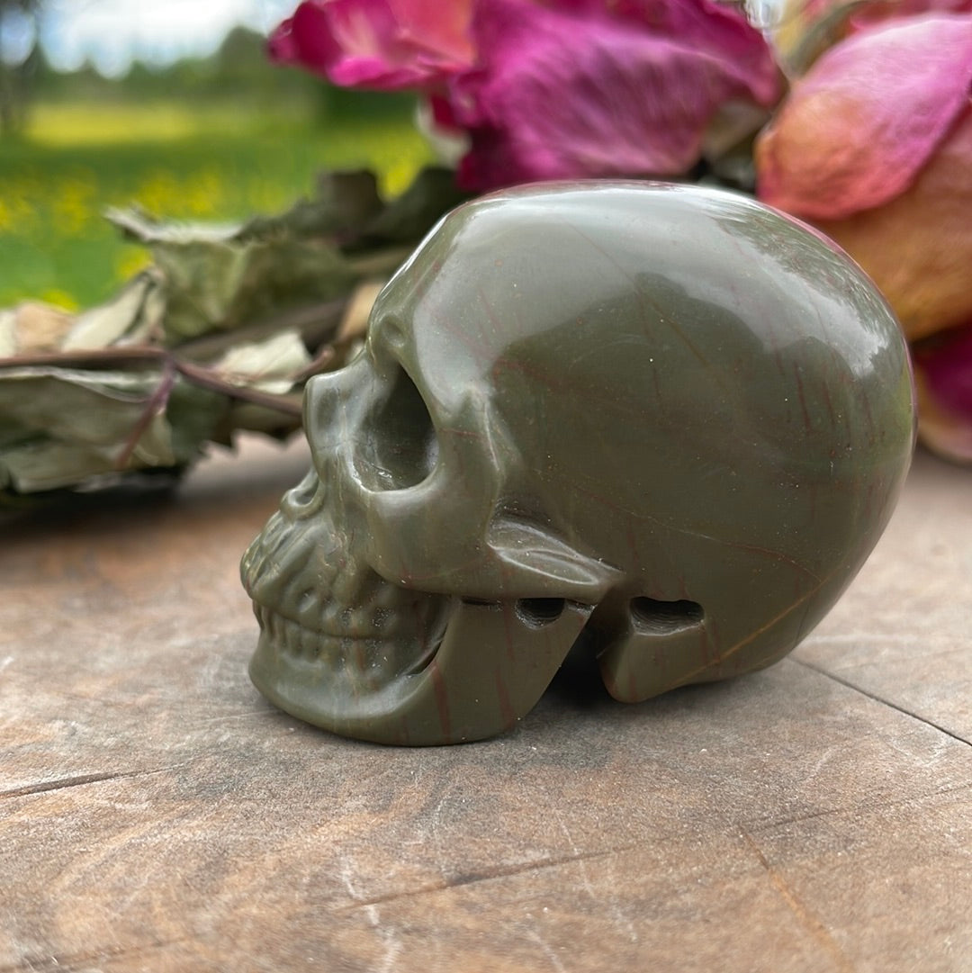 Bamboo Leaf Crystal Skull