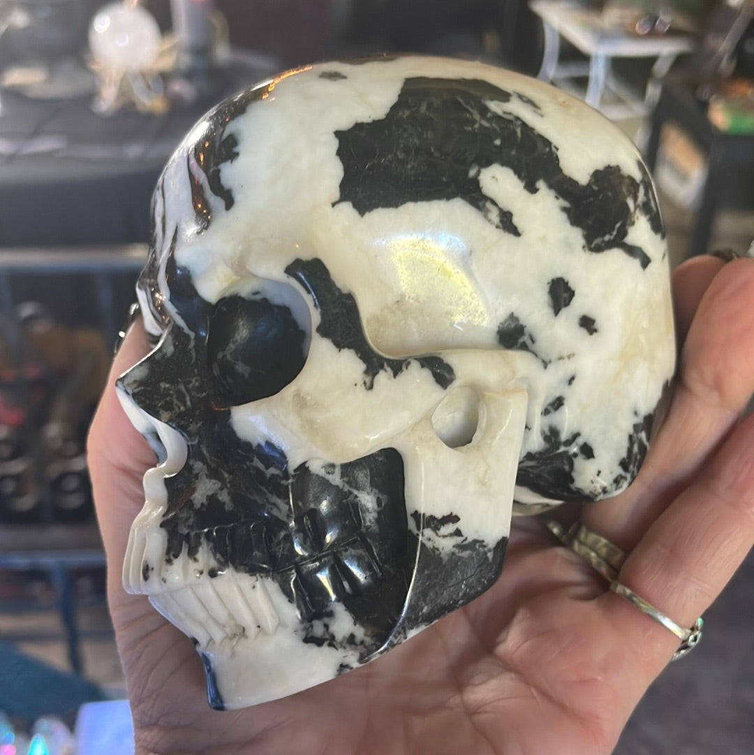 Large Zebra Jasper Crystal Skull