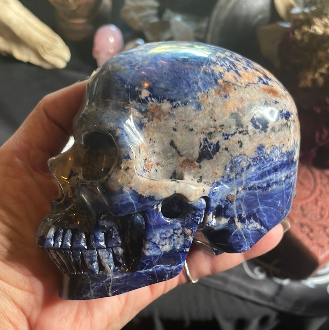 Large Sodalite Crystal Skull