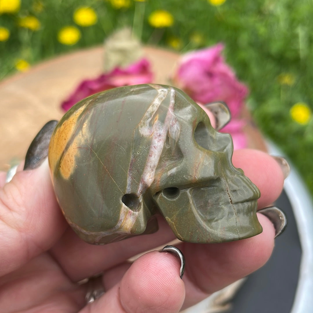 Bamboo Leaf Crystal Skull