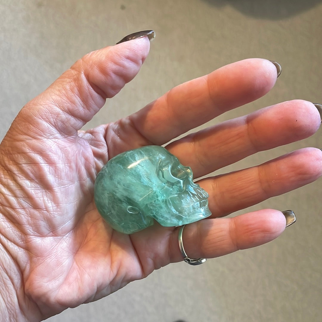 Green Flourite Crystal Skull