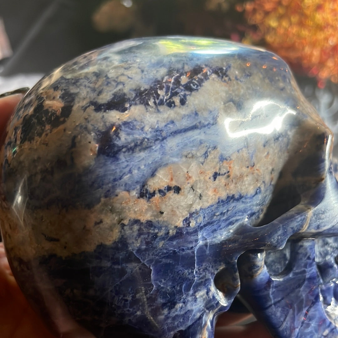 Large Sodalite Crystal Skull