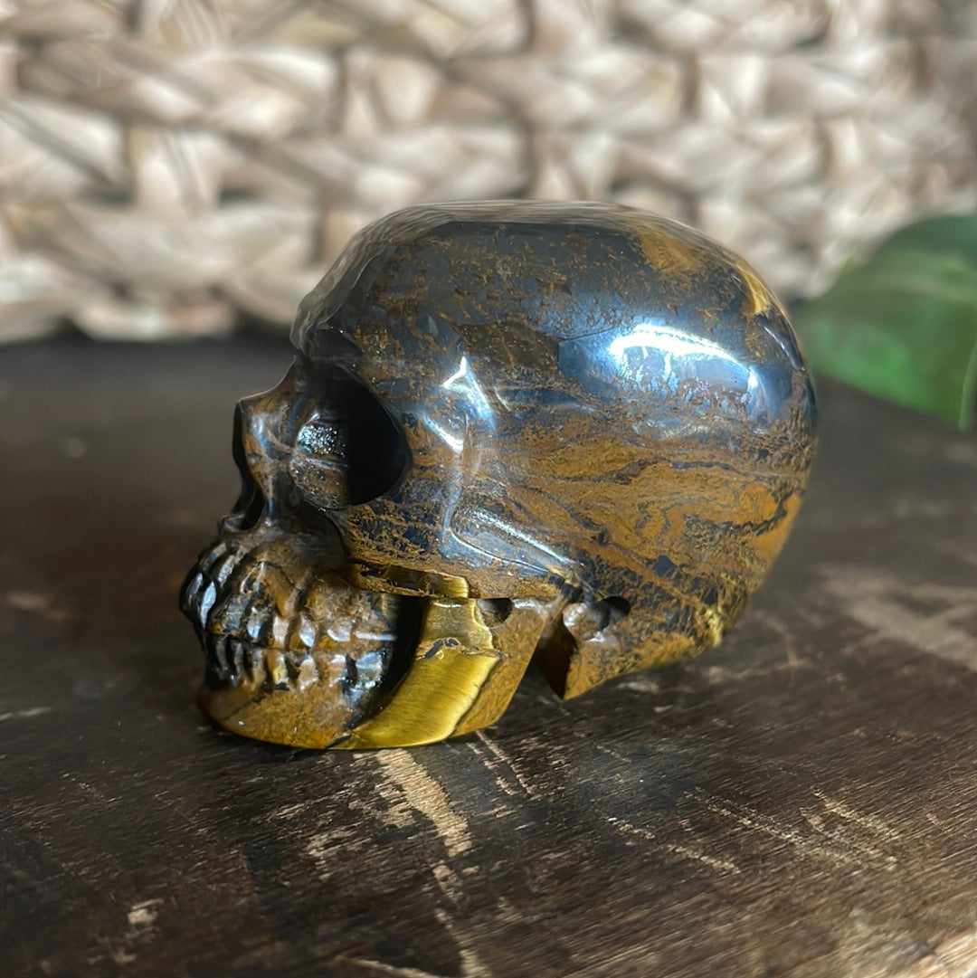 Tiger Eye Crystal Skull