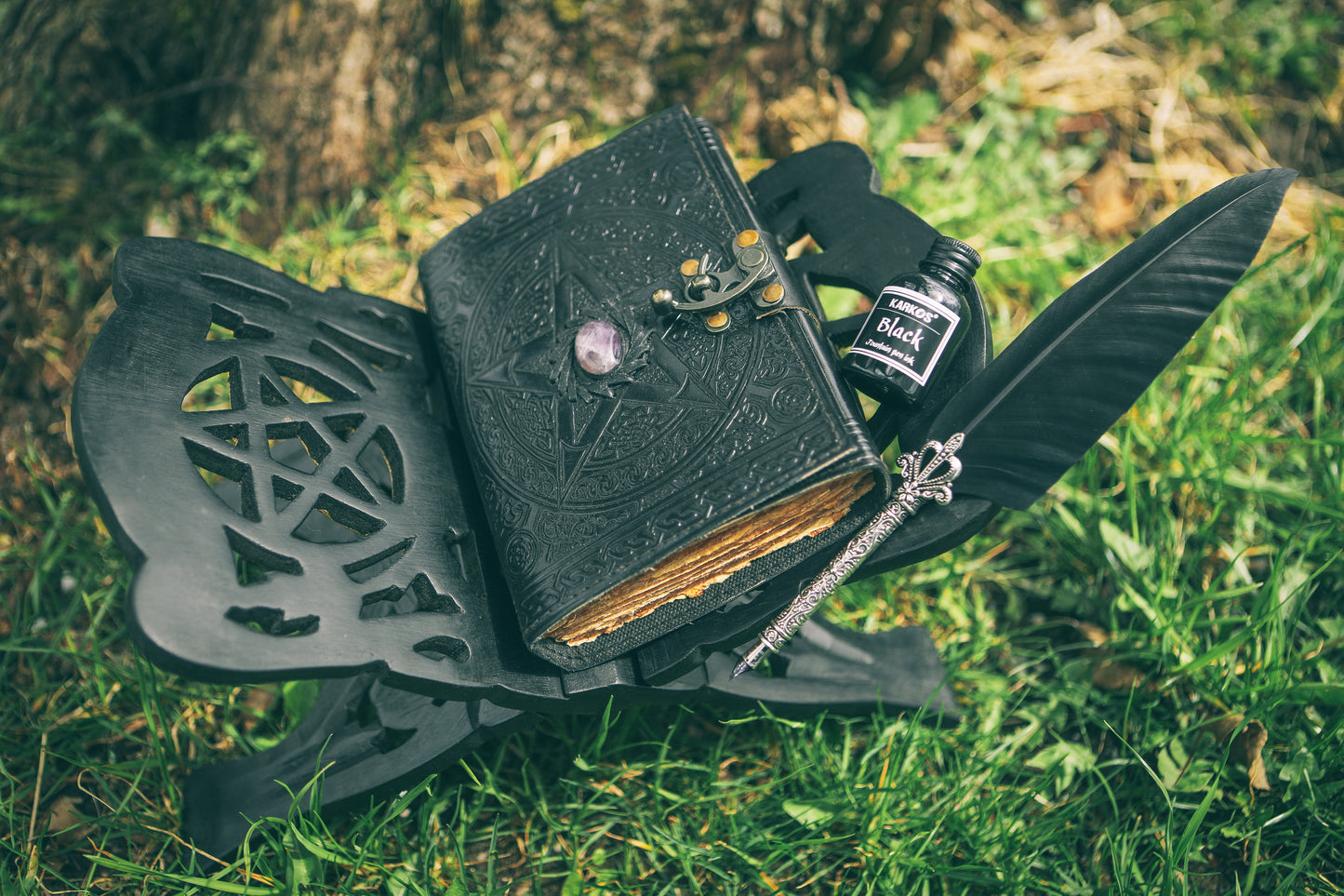 Wooden Bookstand for 5x7 sized Book Grimoire