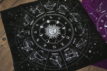 Velvet Astrology Altar Cloth